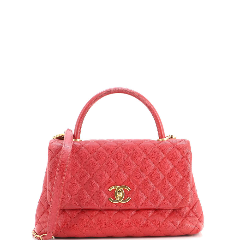 Chanel Small Coco Top Handle Bag Quilted Caviar